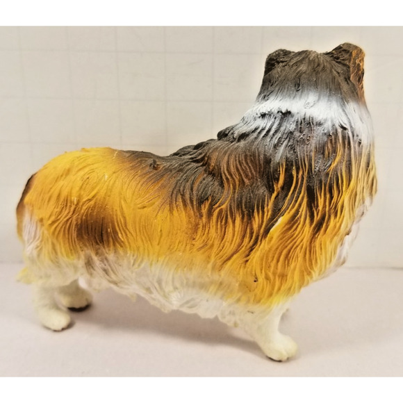 Collie Dog 3” Figurine Resin Statue Blonde Tan Golden - Picture 4 of 7